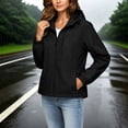 thumbnail image 2 of RoamHome Women's Waterproof Windbreaker Fleece Lined Hooded Jacket Lightweight Hiking Camping Outdoor Windproof Coat, 2 of 7