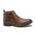 thumbnail image 2 of Jazame Men's 28932 Moto Riding Ankle Bootie Chelsea Dress Boots, Tan Burnish, 8.5, 2 of 5