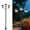 72'' Triple Head Solar Lamp Post Light, variant on Solar Post Cap Lights Flickering Flame Outdoor Waterproof Black 2-Pack 4x4