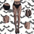 thumbnail image 4 of Tisuna Halloween Tight Socks For Women Skull Print Black Silk Fishnet Stockings Seasonal Events Accessories, 4 of 4