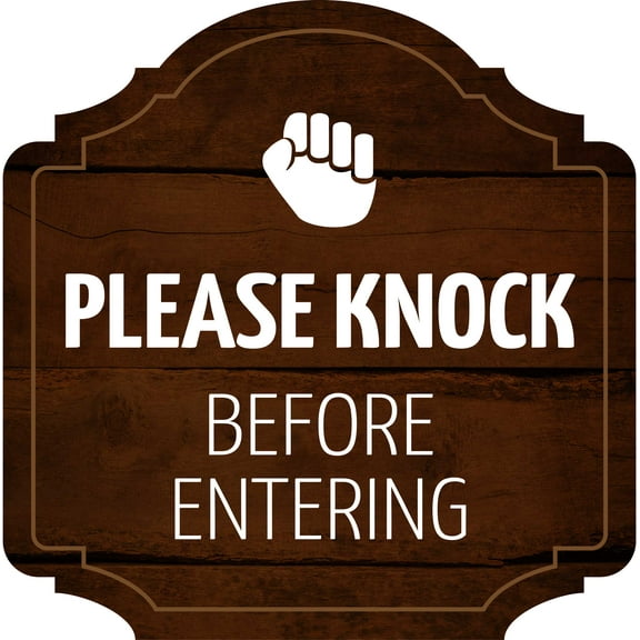 Heritage Plus Please Knock Before Entering Wall or Door Sign | Office & Home Decor - Small