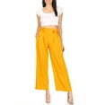 thumbnail image 4 of Women's Basic Wide Leg Elastic Waistband Button Detailing Pants, 4 of 5