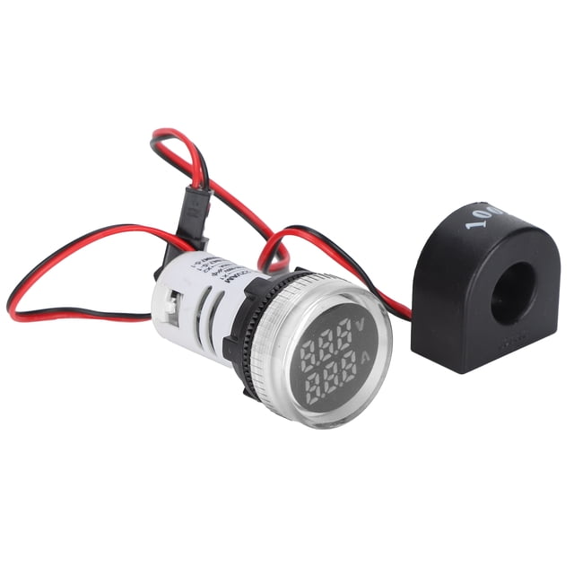 Indicateur Lumineux, Indicateur de Signal de Courant Universel, Indicateur de Signal de Tension AC Affichage LED Numérique Rond, Indicateur de Courant 0-100A, pour l'Industrie
