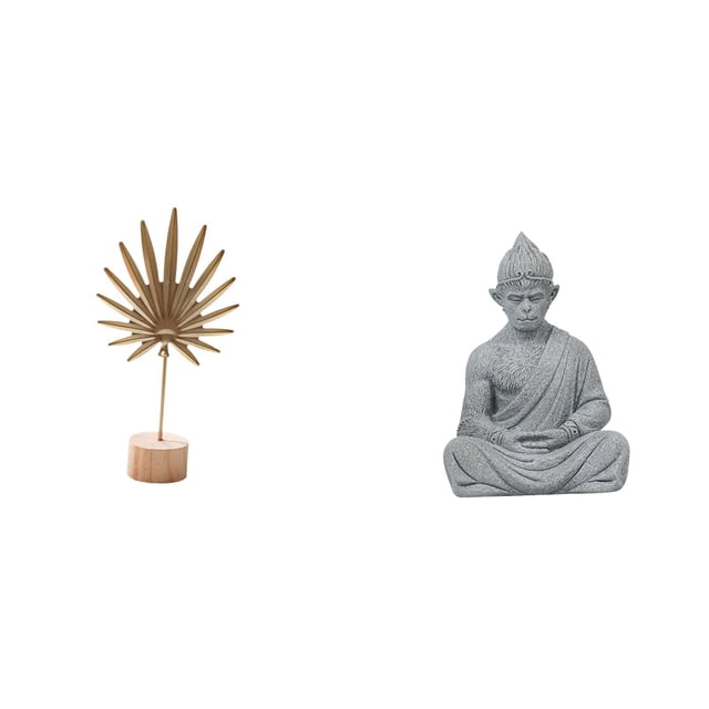 Escultura de hoja de metal, estatua de hoja de mono, figura de Buda, hierro, arenisca, madera, pieza decorativa con detalles artísticos, adecuada para