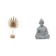 thumbnail image 1 of Escultura de hojas,Estatua de hoja de metal Escultura de hoja Decoración del hogar,Estatua de mono,Estatua de Buda Mono para Interiores y Exteriores Budista,Figuras en miniatura meditando para, 1 of 8