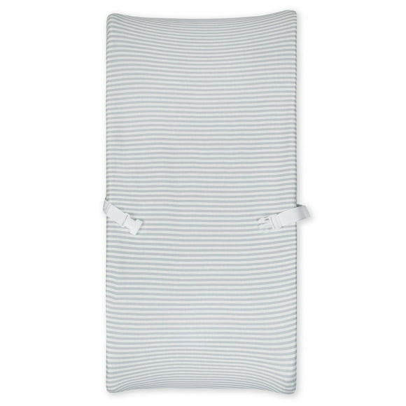 Couverture de matelas à langer biologique de Gerber, rayures gris/ivoire