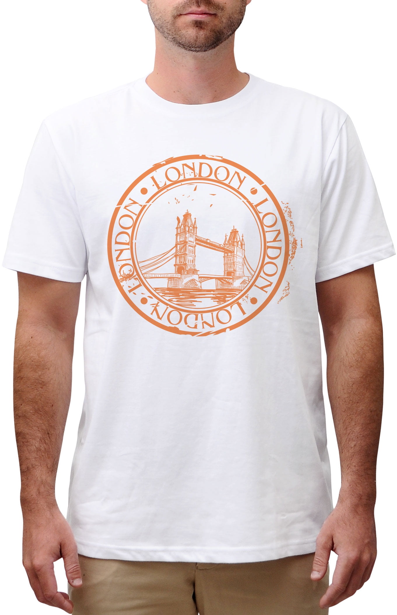 London, Uk Stamp Printed Cotton Short Sleeves Round neck Men Tshirt