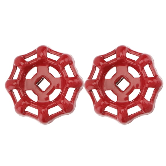 Hemobllo 2-Pack Red Cast Iron Shower Valve Knob Replacement Handles for Home Water Shutoff Control