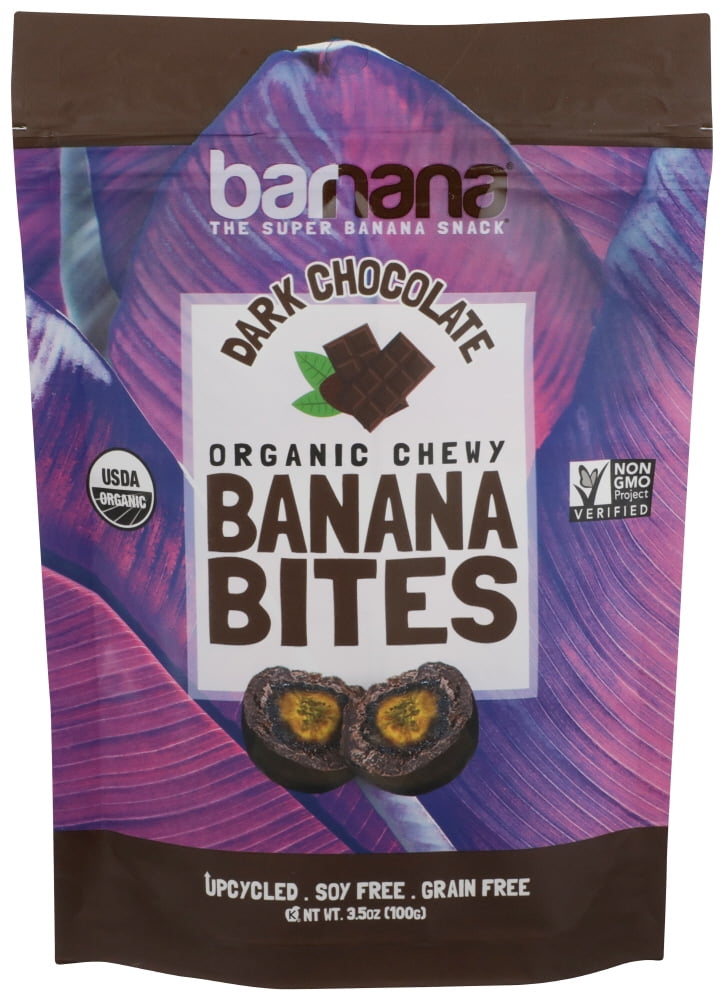 Barnana Organic Chewy Banana Bites - Dark Chocolate 3.5 oz Pkg