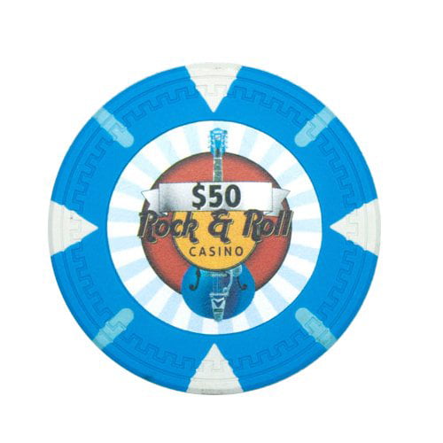 Rock & Roll 13.5g Poker Chips, $50 Heavy Weight Clay Composite, 50-pack -  Walmart.com