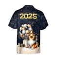thumbnail image 2 of Happy New Year Shetland Sheepdog Welcome 2025 Balloon Firework Party Hawaiian Shirt Breathable Summer Unisex Merch Sheltie Dog Lover Gifts - 01014, 2 of 6