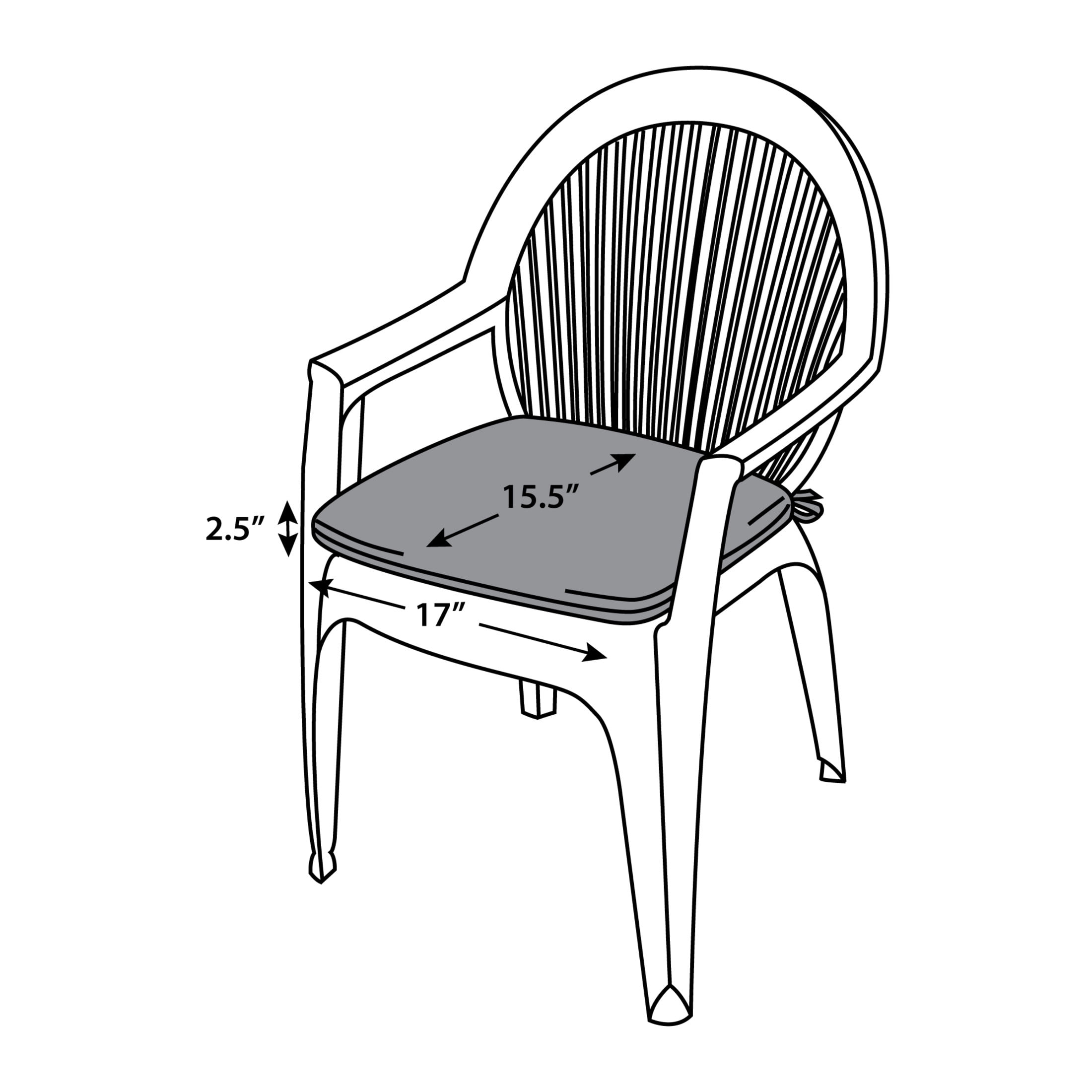 Mainstays 15.5" x 17" Yellow Rectangle Outdoor Seat Pad (2 Pack)