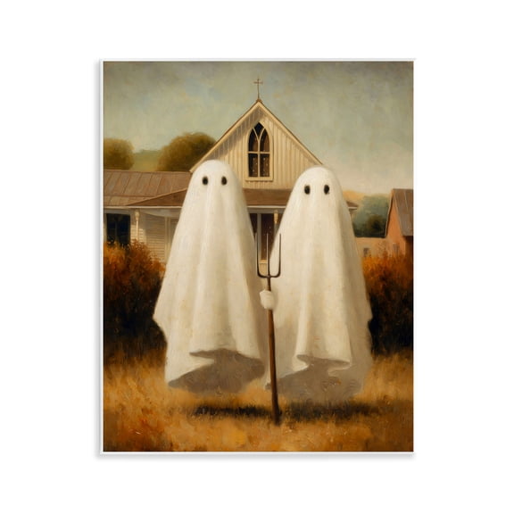 American Gothic Ghosts Wall Plaque Art, design by Arlington Prints