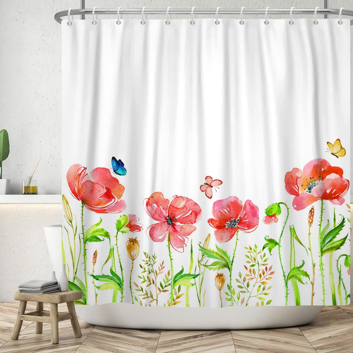 Poppy Red Fun Shower Curtains