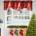 thumbnail image 3 of Christmas Red Tie Up Valances Curtain, Star Shiny Xmas Tree Winter Sky Snow Farmhouse Adjustable Rod Pocket Short Window Treatment Tie Up Curtains Valances for Kitchen Living Room Bathroom 54x18 In, 3 of 9