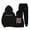Black, variant on WOYY Toddler Girls -Lined Letter Hoodie Sweatpants Set Kids Tracksuit, Sizes 2-3T