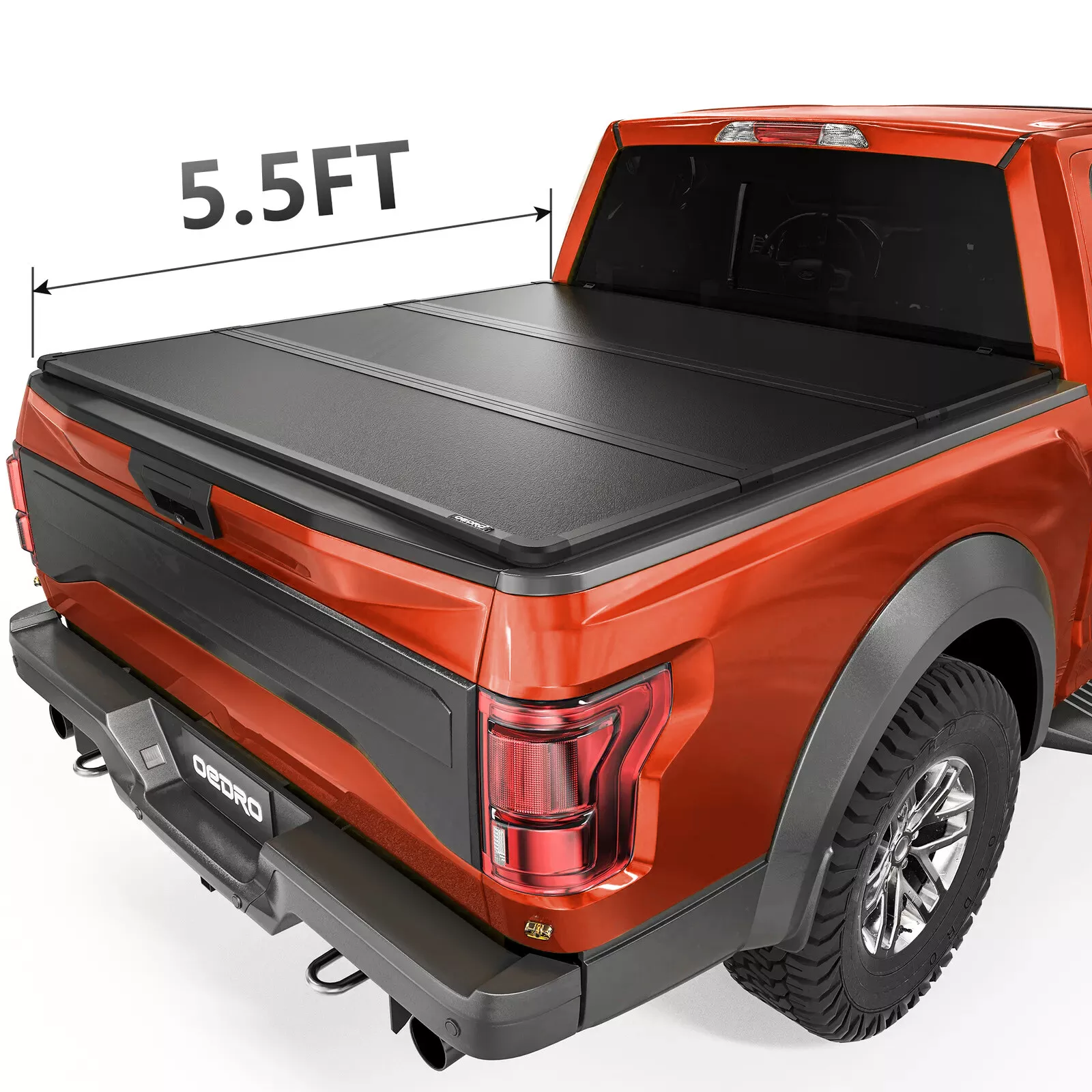 RVNI FRP Hard Tri-fold Tonneau Cover Fold Truck Bed Covers for 2015-2024 Ford F150 F-150 with 5.5 Feet Bed