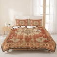 thumbnail image 3 of Twin XL Quilt Set 68''x98'', Orange Boho Lightweight Summer Bedspread Coverlet Set with 2 Pillow Shams, Geometric Antique Tribal Retro Ethnic Breathable All Season Quilt Bedding for Dorm/Guest Room, 3 of 9