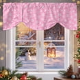 thumbnail image 6 of Winter Snowflake Tie Up Valances Curtain, Christmas Pink Background Modern Adjustable Rod Pocket Short Window Treatment Tie Up Curtains Valances for Kitchen Living Room Bathroom 42x12 Inches, 6 of 9