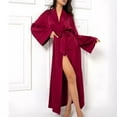 thumbnail image 2 of APEXFWDT Womens Full Length Robe - Long Sleeve Bathrobe with Belt Loungewear for Spa Days, 2 of 6