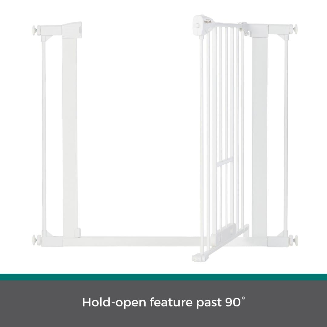 North States MyPet Wide Metal Walk Thru EasyPass Pet Gate with Doggy Door, Expands to 37.5" Wide