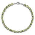 thumbnail image 5 of Sterling Silver Bracelet Gemstones August Women's Peridot Round 5 mm 7 in and Diamond, 5 of 6