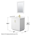 thumbnail image 6 of Wyndham Collection Miranda 30" Carrara&Wood Single Bathroom Vanity in White/Gold, 6 of 7