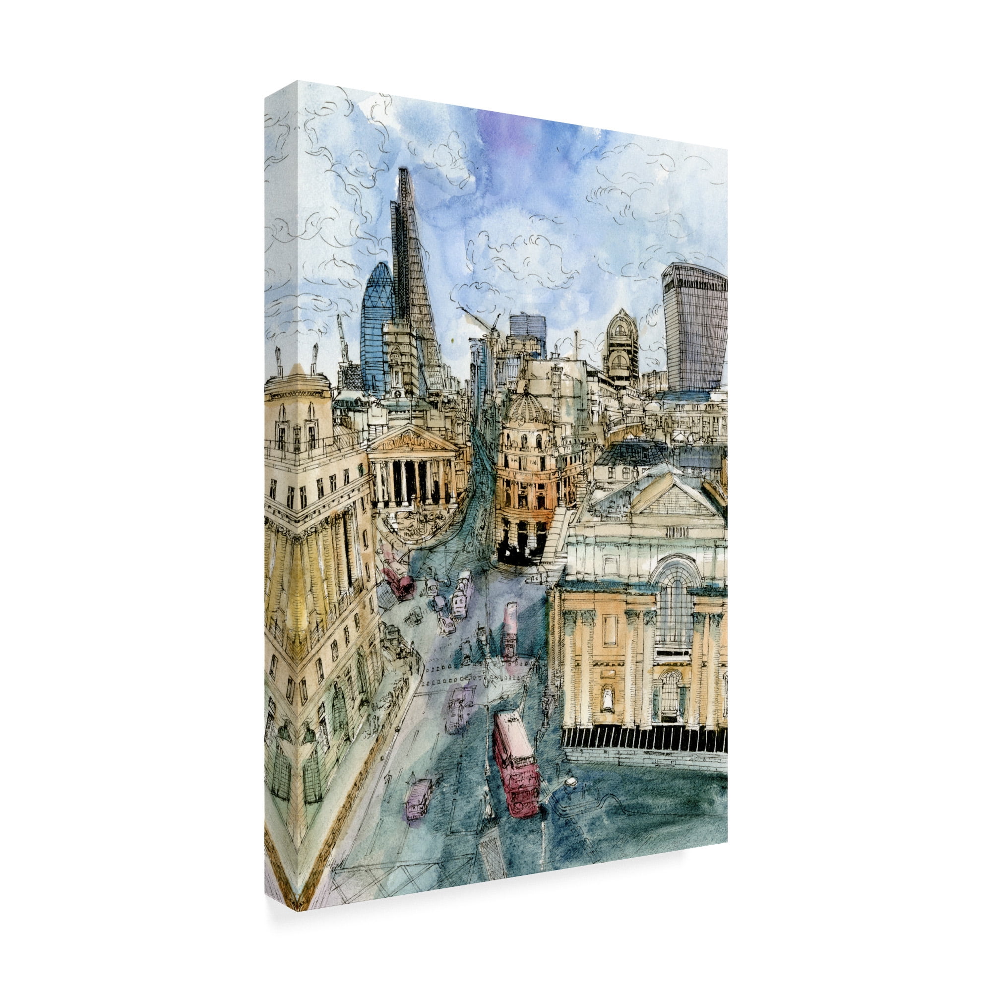 Trademark Fine Art 'City Scene III' Canvas Art by Melissa Wang