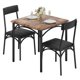 thumbnail image 1 of QinaQin Juego de comedor de 3 piezas para 2 personas, mesa rectangular moderna para cocina con diseño ahorrador de espacio, cubierta MDF y estructura de acero inoxidable para departamento, 1 of 8
