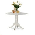 thumbnail image 4 of East West Furniture DLBO3-WHI-W 3 Piece Kitchen Round Table with 2 Drop Leaves and 2 Dining Chairs, 4 of 8
