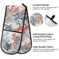 thumbnail image 2 of Yayeee Double Oven Mitt Kitchen Heat Resistant Baking 35" x7" Quilted Glove, White Sea Plants, 2 of 6