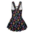 thumbnail image 5 of COEQINE Girls Bathing Suit One Piece with Full Coverage Skirt & Built-in Panty, Scoop Neck Tankini Style Cute Swimsuit, for Active Girls 12-13 Years, Colorful Paw Print, 5 of 8