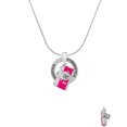 thumbnail image 2 of Delight Jewelry Silvertone Pink Camera Gymnastics Ring Charm Necklace, 18", 2 of 4