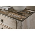 thumbnail image 3 of Roundhill Imerland Contemporary White Wash Finish Patched Wood Top 3-drawer Nightstand, 3 of 4
