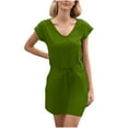 thumbnail image 2 of Xdegoge Save for Later List Summer Dresses for Women 2025, Casual Short Sleeve V Neck Sun Dresses Tunic Drawstring Beach Vacation Midi Dresses with Pockets Womens Clearance Clothes $5.00 Flash, 2 of 8