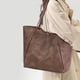 thumbnail image 2 of Bolso de mano Monrich, tamaño grande, 25 L, piel vegana para mujer, color marrón oscuro, 2 of 6