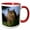 Red/White, variant on 3drose, Great Horned Owl, Bubo Virginianus, in Pine Tree, Colorado, 11oz Two-tone Yellow Mug