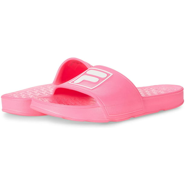 Fila Womens Sleek Slide Box Sandals 9 Knockout Pink/White/Knockout Pink