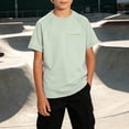 thumbnail image 2 of jobturf Boys Short Sleeve Shirts Kids Quick Dry Athletic Workout Tops Summer Crewneck T-Shirt Casual Basic Tees Size 4-16 Years, 2 of 9