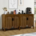 thumbnail image 4 of LEFHDA 2PCS Buffet Cabinet, Sideboard Cabinet with Storage, Accent Storage Cabinet with Carved Arc Door Design for Kitchen Dining Room, 2 Doors Buffet Cabinet with Adjustable Shelves, 4 of 7
