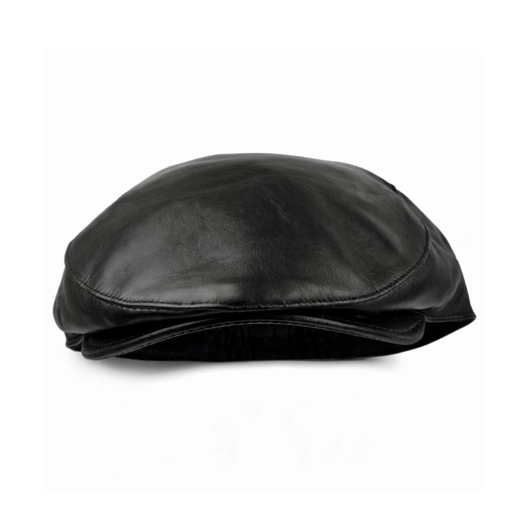 Handmade Men’s Real Leather Newsboy Cap – Vintage Sheepskin Leather Flat Cap, Classic Cabbie Driver Ascot Hat