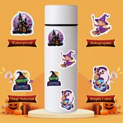 WaaHome Halloween Vinyl Stickers for Kids - 100PCS Holographic Stickers Nightmare Before Christmas Stickers Waterproof Halloween Stickers for Students Halloween Party Favors