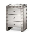 thumbnail image 3 of Plata Decor Import, Contemporary Mirrored Nightstand Duo with Stainless Steel & Premium Drawer, Rita Nightstand, Set of 2, 3 of 3