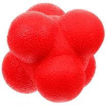 FONDOTIN Hand Exercise Balls Hexagonal Training Ball TPR Red for Athletes in Hockey 1Pack