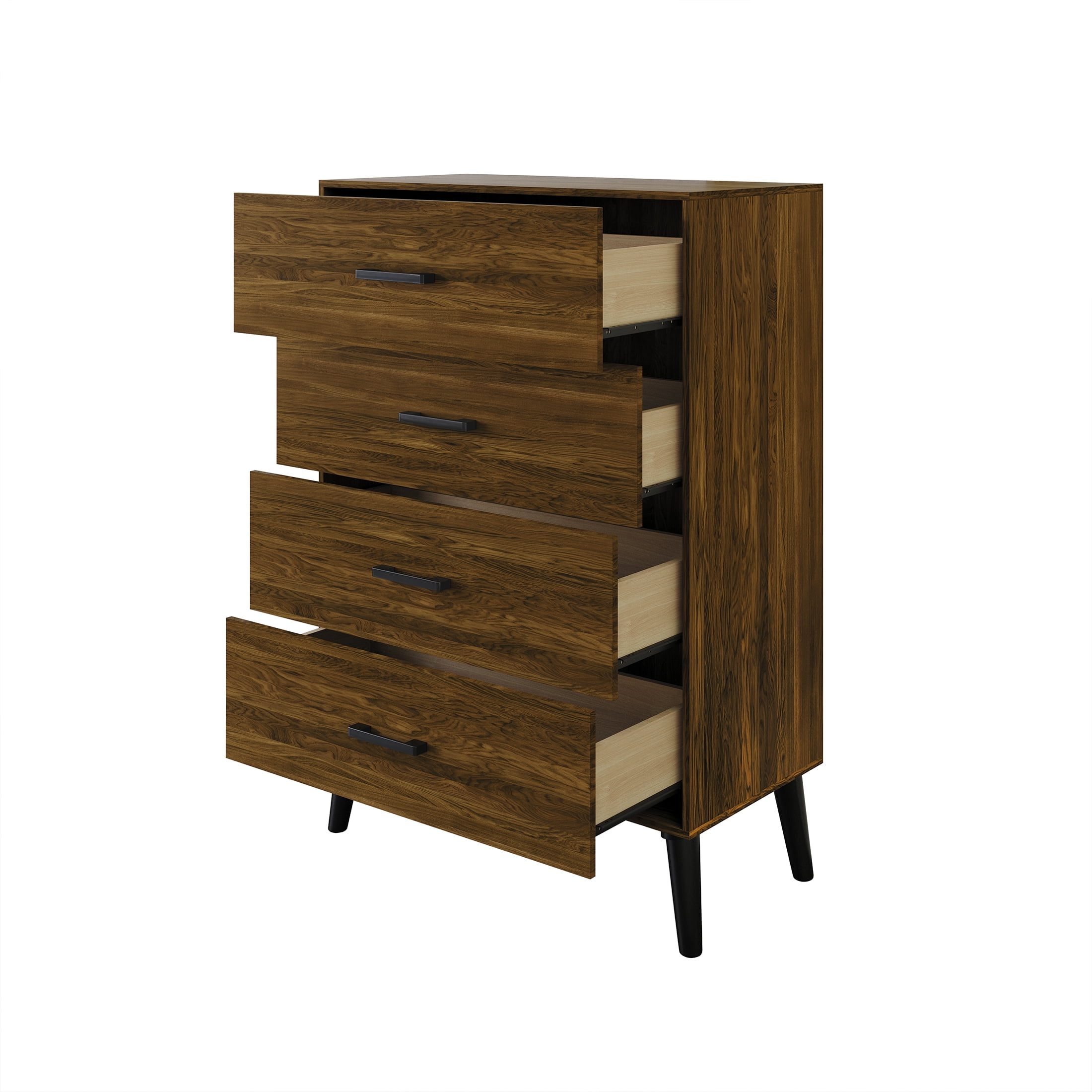 Castle Place Rustic 4 Drawer Wooden Dresser, Brown