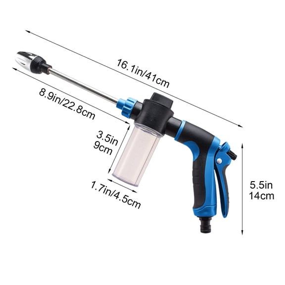 High Pressure Car Wash Spray With Soap Dispenser,Water Blitz Pressure Washer,Portable Garden Hose Nozzle,Adjustable Air Flow, Ergonomic Design, Ideal Tool For Garden Irrigation And Vehicles Washing