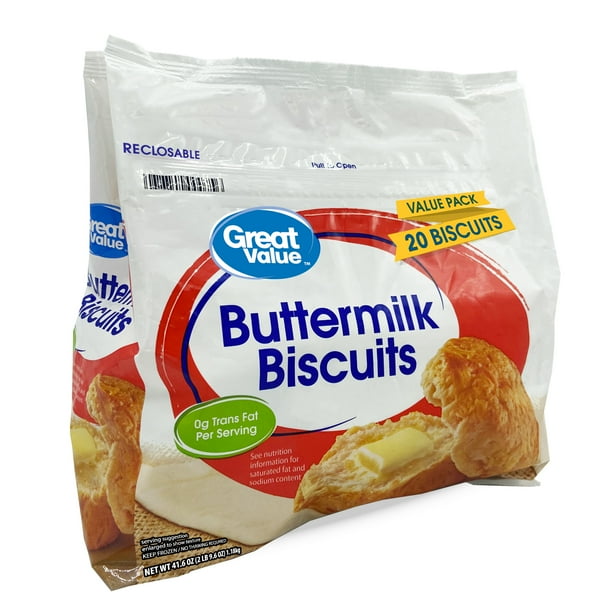 Great Value Frozen Buttermilk Biscuits, 41.6 oz, 20 Count