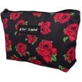 thumbnail image 2 of Betsey Johnson 8.5 Inch Zipper Cosmetic Pouch Small Toiletry BagLightweight Durable Polyester Organizer with Inner Zipped Pocket Good For Makeup Accessories and Travel Needs (Covered Rose), 2 of 8