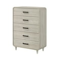 thumbnail image 4 of Contemporary 5pc Queen Upholstered Bed Dresser Mirror Chest Nightstand White, 4 of 8