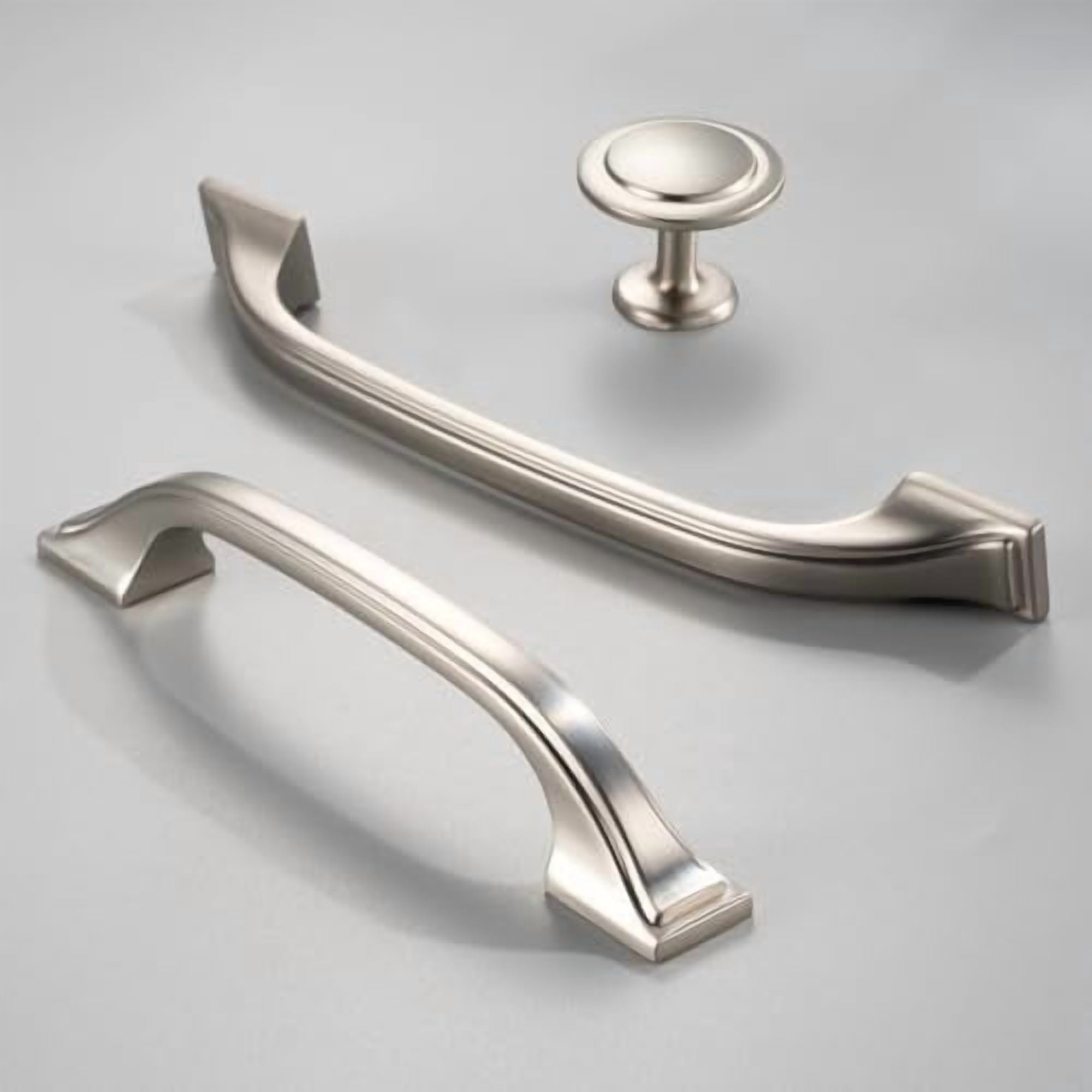 Brushed Nickel Cabinet Knobs Nickel Drawer Knobs, 10 Pack 1-1/4 Inch, 8222 Round Single Hole Cabinet Pulls for Kitchen Cabinets Drawers Bedroom Dresser Cupboard Bathroom Vanity